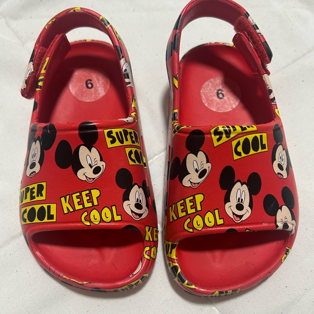 Disney Red Mickey Mouse Kids Sandals